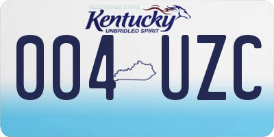 KY license plate 004UZC