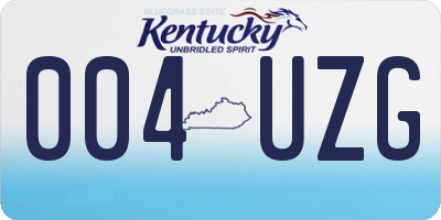 KY license plate 004UZG