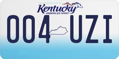 KY license plate 004UZI