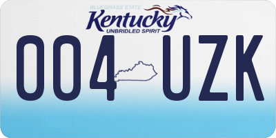 KY license plate 004UZK