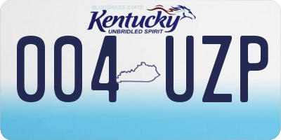 KY license plate 004UZP