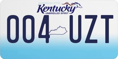 KY license plate 004UZT