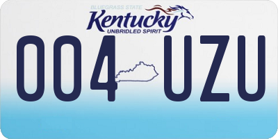 KY license plate 004UZU
