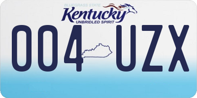 KY license plate 004UZX