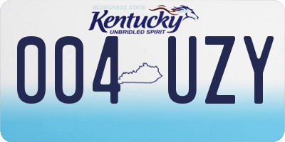 KY license plate 004UZY