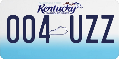 KY license plate 004UZZ