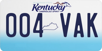 KY license plate 004VAK
