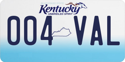 KY license plate 004VAL