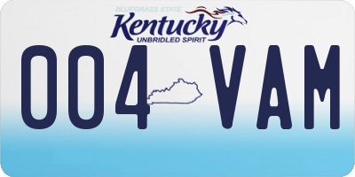 KY license plate 004VAM
