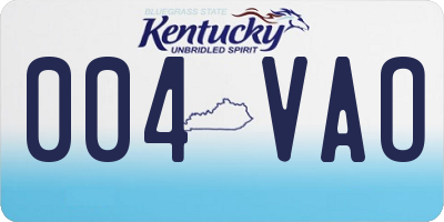 KY license plate 004VAO