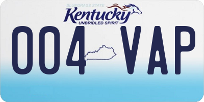 KY license plate 004VAP