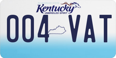 KY license plate 004VAT