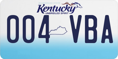 KY license plate 004VBA