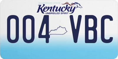 KY license plate 004VBC