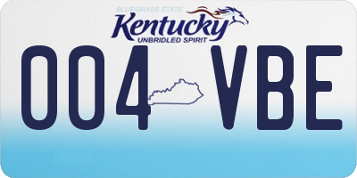 KY license plate 004VBE