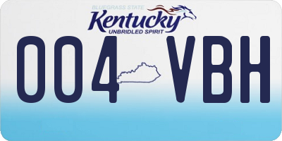 KY license plate 004VBH