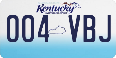 KY license plate 004VBJ