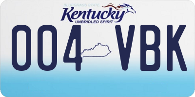 KY license plate 004VBK