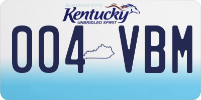 KY license plate 004VBM