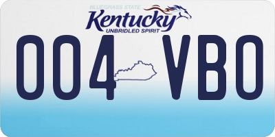 KY license plate 004VBO