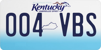 KY license plate 004VBS