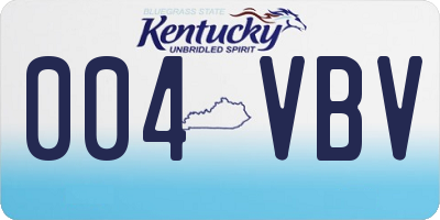 KY license plate 004VBV