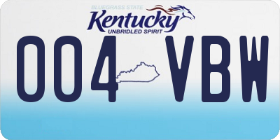 KY license plate 004VBW