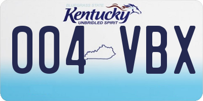 KY license plate 004VBX
