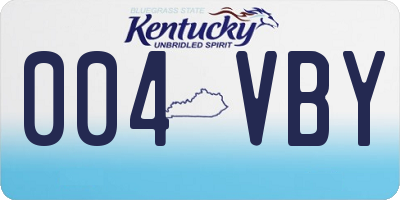KY license plate 004VBY