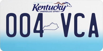 KY license plate 004VCA