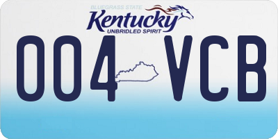 KY license plate 004VCB