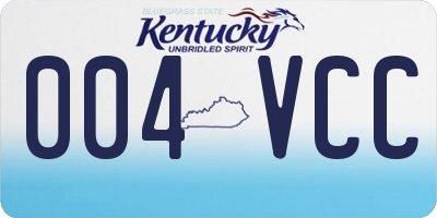 KY license plate 004VCC