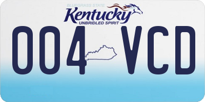 KY license plate 004VCD