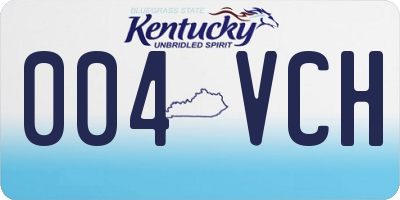 KY license plate 004VCH