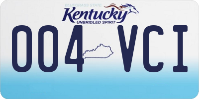 KY license plate 004VCI
