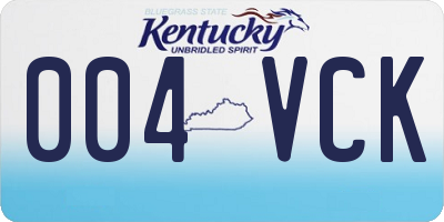 KY license plate 004VCK