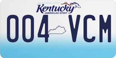 KY license plate 004VCM