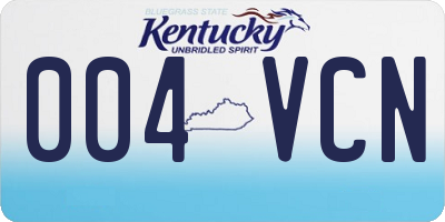 KY license plate 004VCN