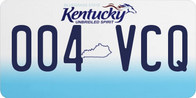KY license plate 004VCQ