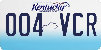 KY license plate 004VCR