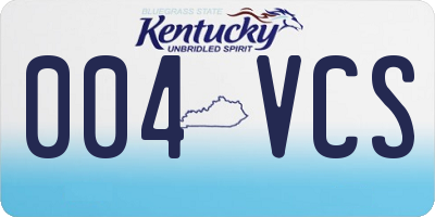 KY license plate 004VCS