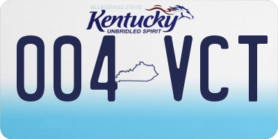KY license plate 004VCT