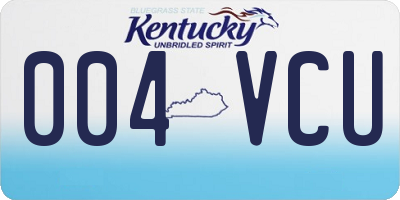 KY license plate 004VCU