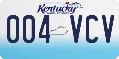 KY license plate 004VCV