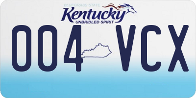 KY license plate 004VCX