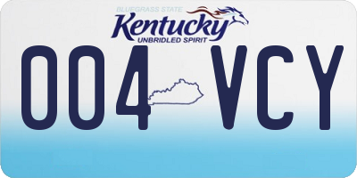 KY license plate 004VCY
