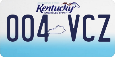 KY license plate 004VCZ