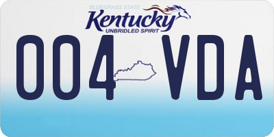 KY license plate 004VDA