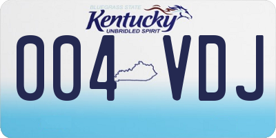 KY license plate 004VDJ