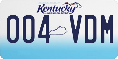 KY license plate 004VDM